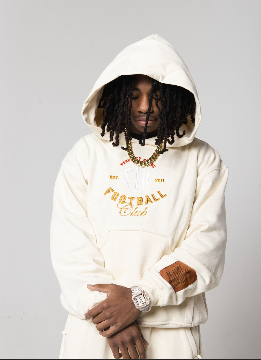 C1N "Property of the Football Club" Embroidered Hoodie — "The C1N Cream" | 2026 C1N All-Star Collection